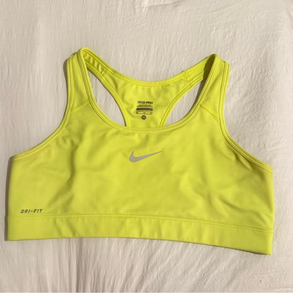 Nike Other - Nike Pro Women’s Neon Yellow Razor Back Sports Bra Dri-Fit Size XL